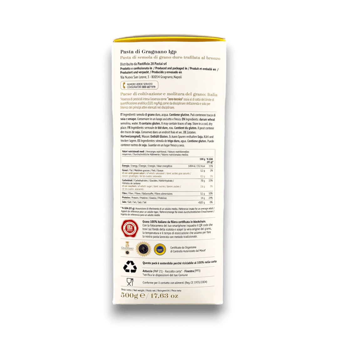 ZITI TAGLIATI DI GRAGNANO IGP - 500 g - Etichetta 3