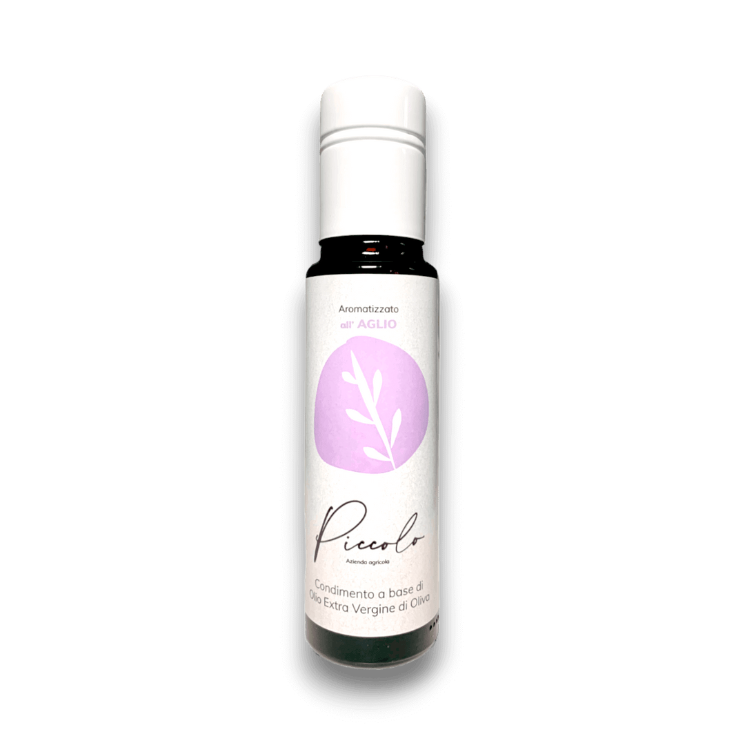 OLIO EXTRA VERGINE DI OLIVA AROMATIZZATO ALL'AGLIO - 100 ml - Bottiglia
