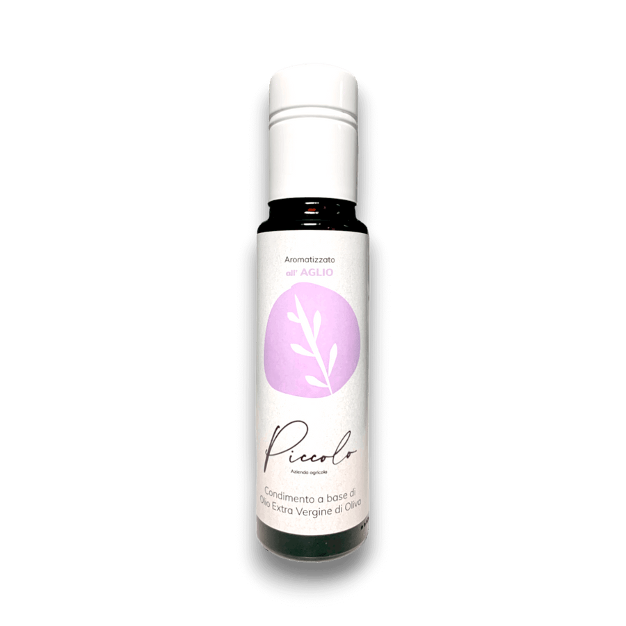OLIO EXTRA VERGINE DI OLIVA AROMATIZZATO ALL'AGLIO - 100 ml - Bottiglia