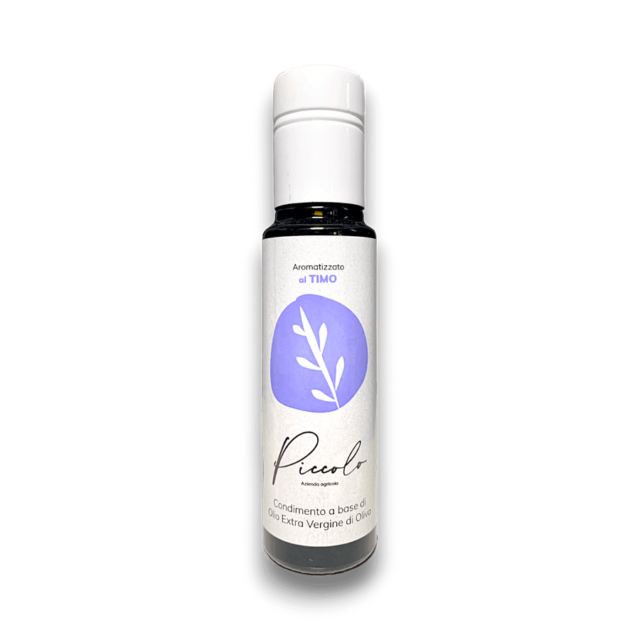 OLIO EXTRA VERGINE DI OLIVA AROMATIZZATO AL TIMO - 100 ml - Bottiglia