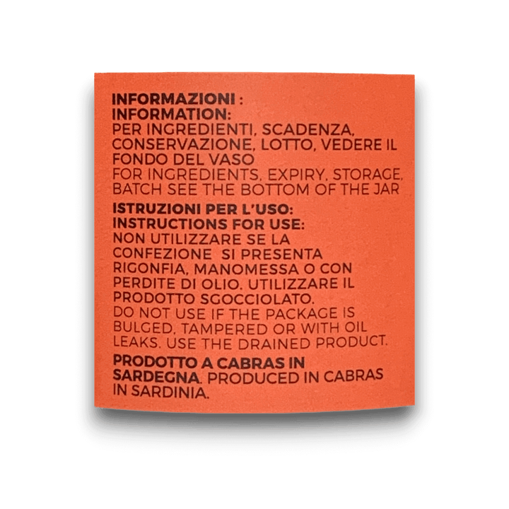 VENTRESCA DI TONNO ROSSO DI CORSA ALL'OLIO DI OLIVA - 220 g - Etichetta 2
