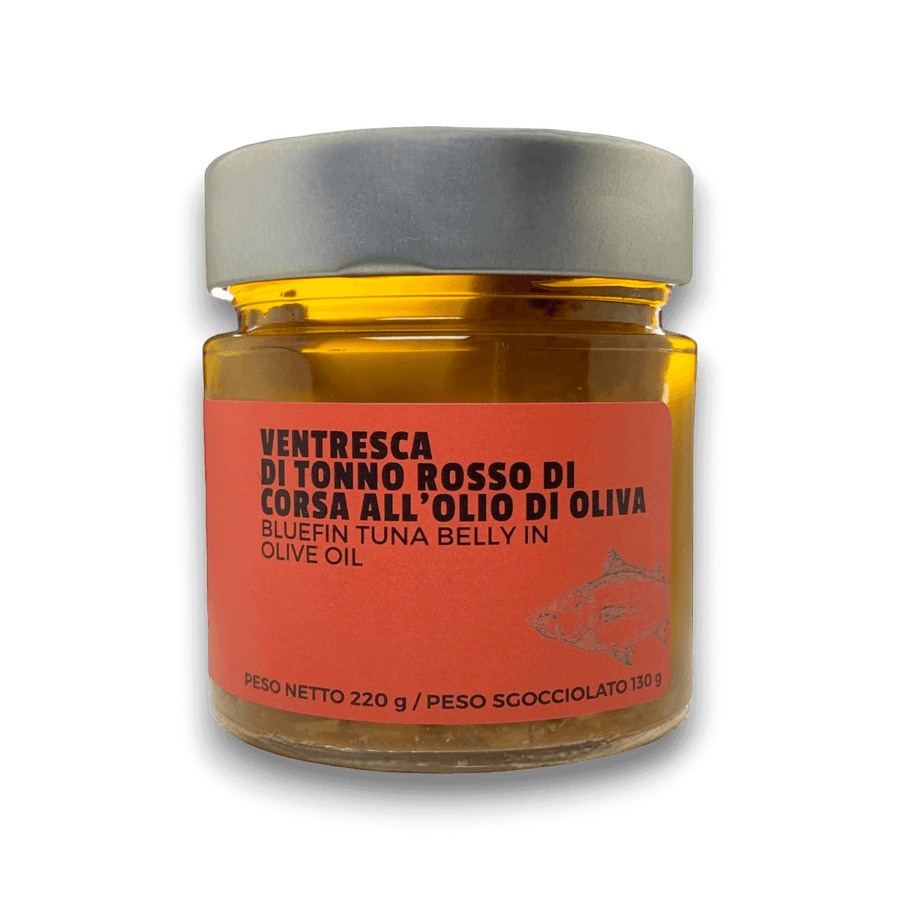 VENTRESCA DI TONNO ROSSO DI CORSA ALL'OLIO DI OLIVA - 220 g - Vaso