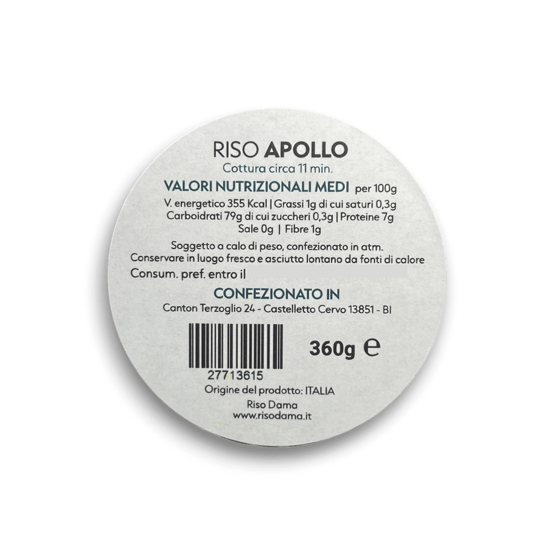 RISO APOLLO AROMATICO ITALIANO - 360 g - Etichetta