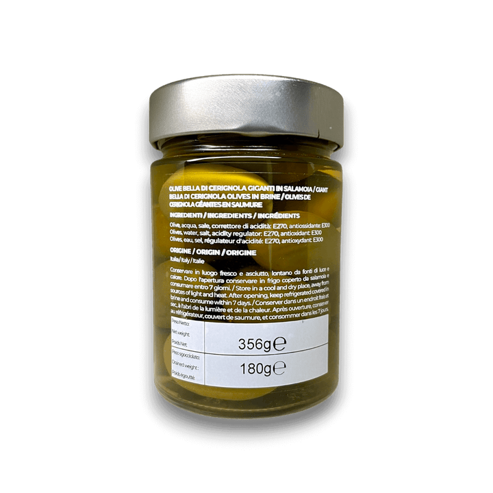 OLIVE BELLA DI CERIGNOLA GIGANTI - 314 ml - Etichetta 1
