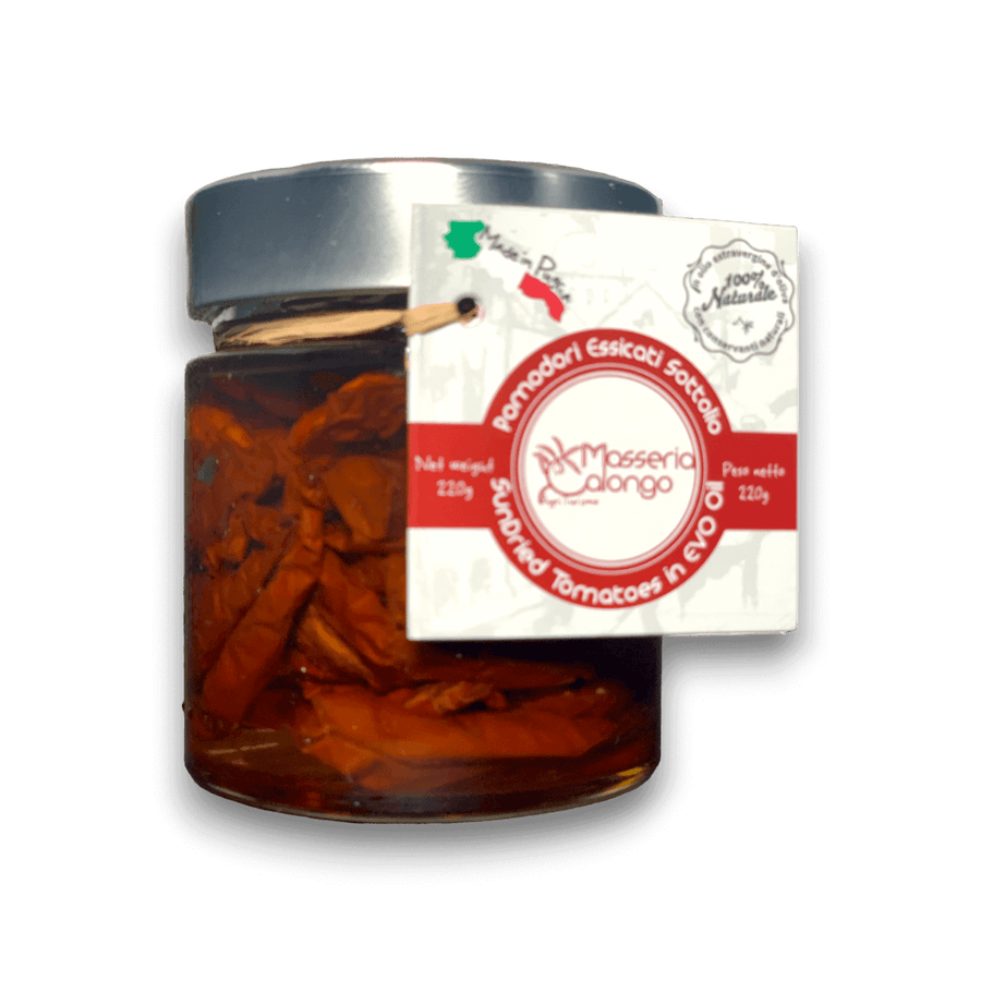 POMODORI ESSICCATI AL SOLE - IN OLIO EVO - 220 g - Vaso
