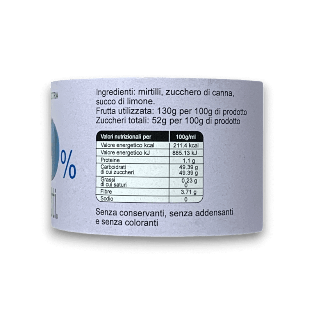 CONFETTURA EXTRA AI MIRTILLI - 250 g - Etichetta 1
