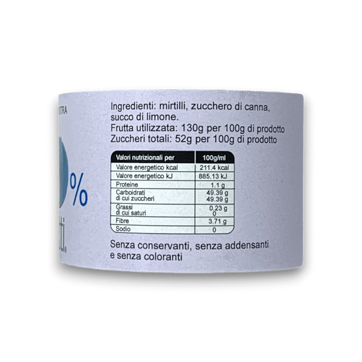 CONFETTURA EXTRA AI MIRTILLI - 250 g - Etichetta 1