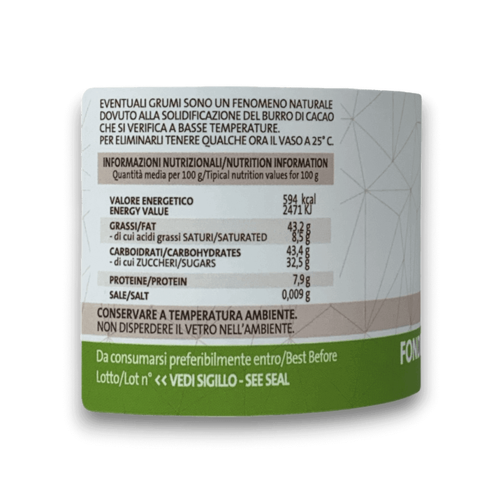 CREMA SPALMABILE - FONDENTE E BERGAMOTTO DI CALABRIA - 200 g - Etichetta