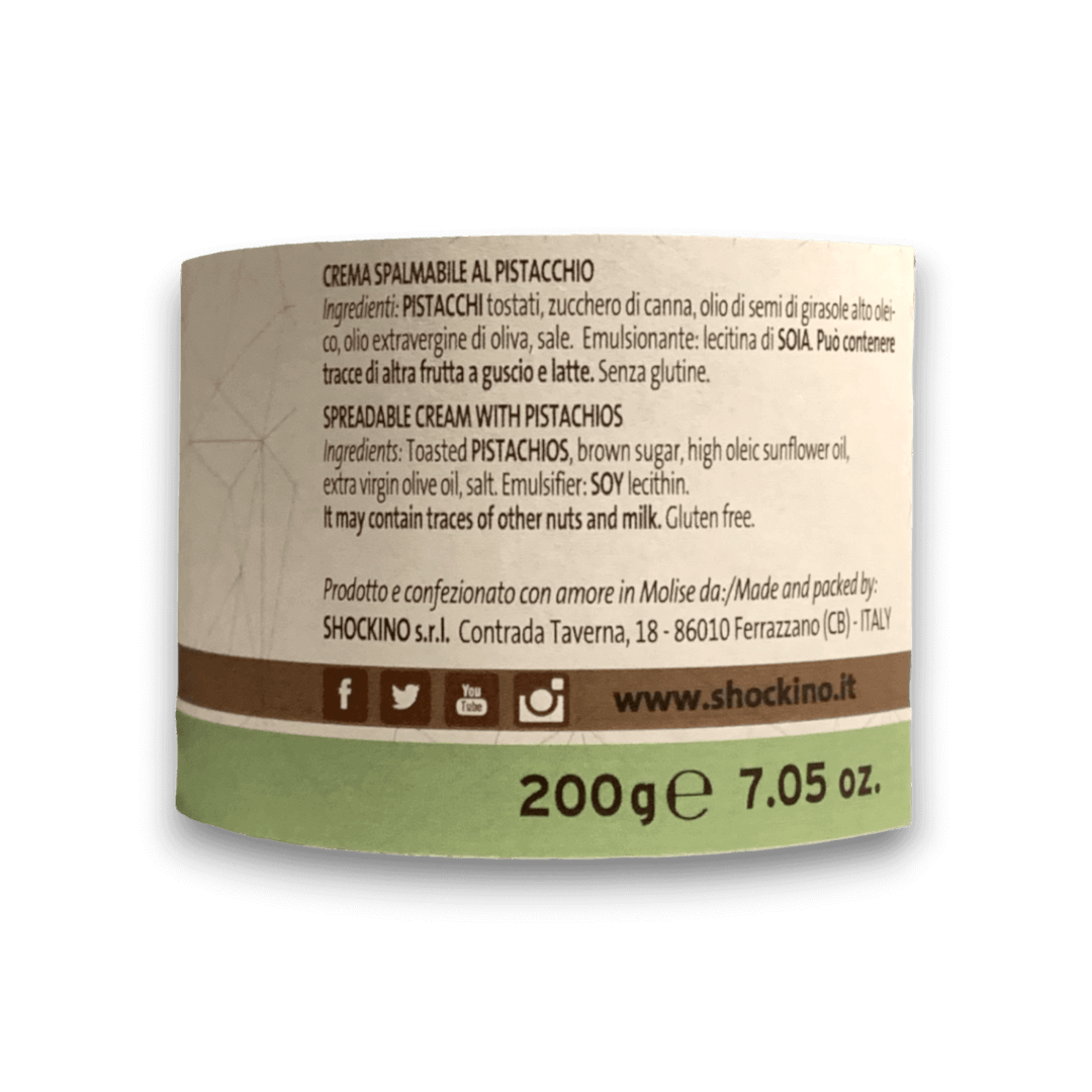 CREMA SPALMABILE AI PISTACCHI - 200 g - Etichetta 2