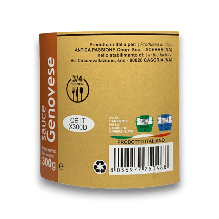 SUGO ALLA GENOVESE - 300 g - Etichetta 2