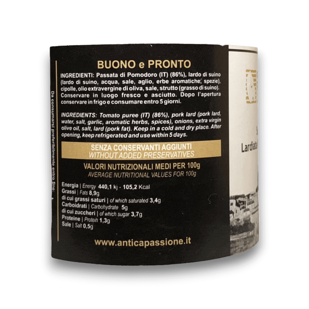 SUGO ALLA LARDIATA NAPOLETANA - 300 g - Etichetta 1