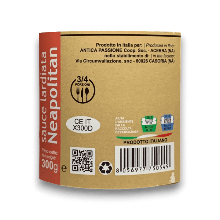 SUGO ALLA LARDIATA NAPOLETANA - 300 g - Etichetta 2