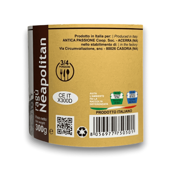 RAGÙ NAPOLETANO ARTIGIANALE - 300 g - Etichetta 2