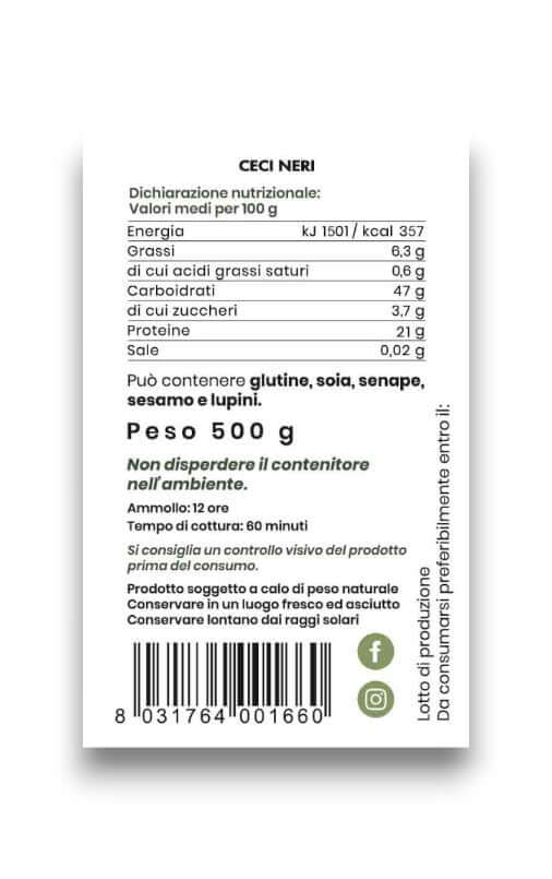Ceci Neri Italiani Secchi - 500 g