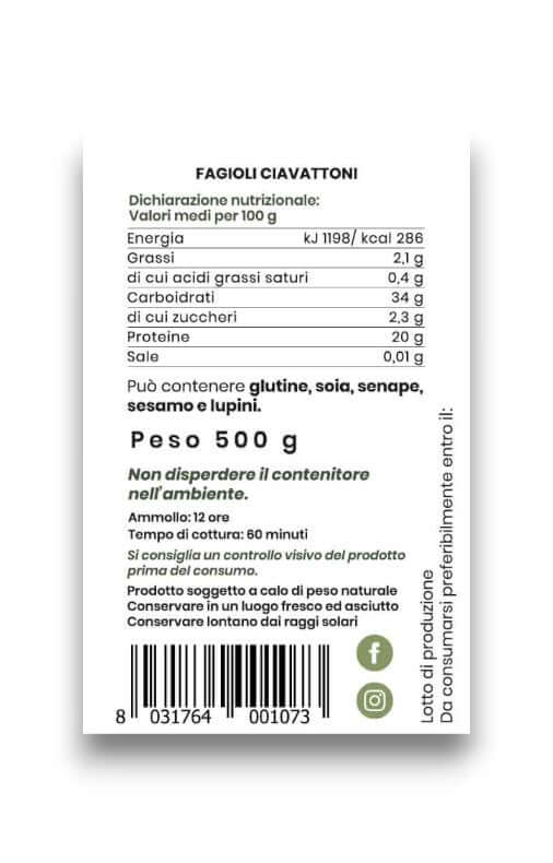 Ciavattoni-Bohnen - Umbrien - 500 g