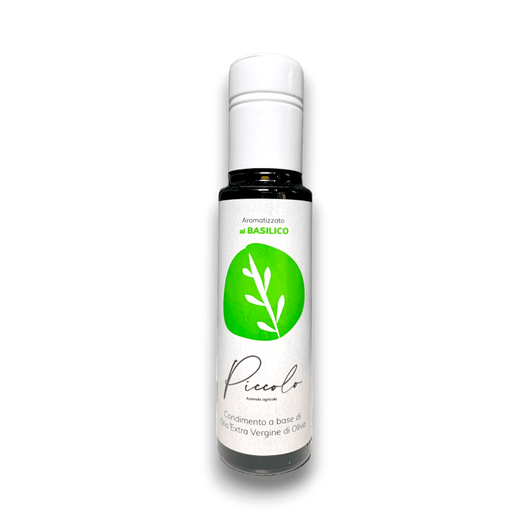 OLIO EXTRAVERGINE DI OLIVA CON AROMA NATURALE AL BASILICO - 100 ml