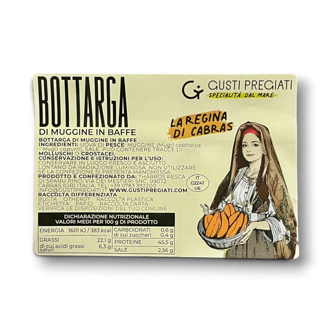 Bottarga di Muggine di Cabras (FAO 37.1.3) – Baffa Intera – 230 g ca