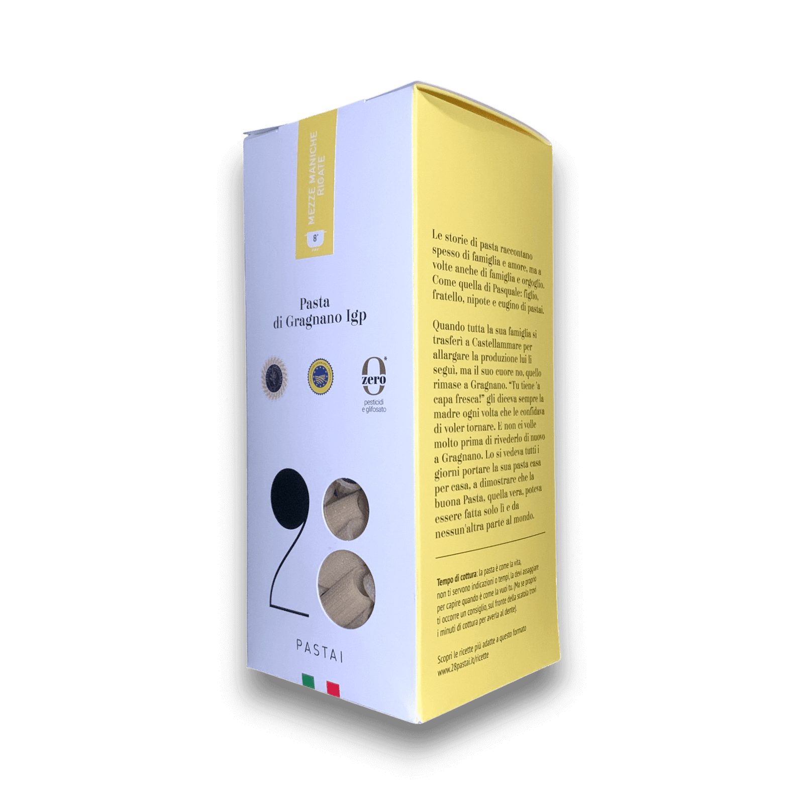 MEZZE MANICHE RIGATE DI GRAGNANO IGP - 500 g - Confezione