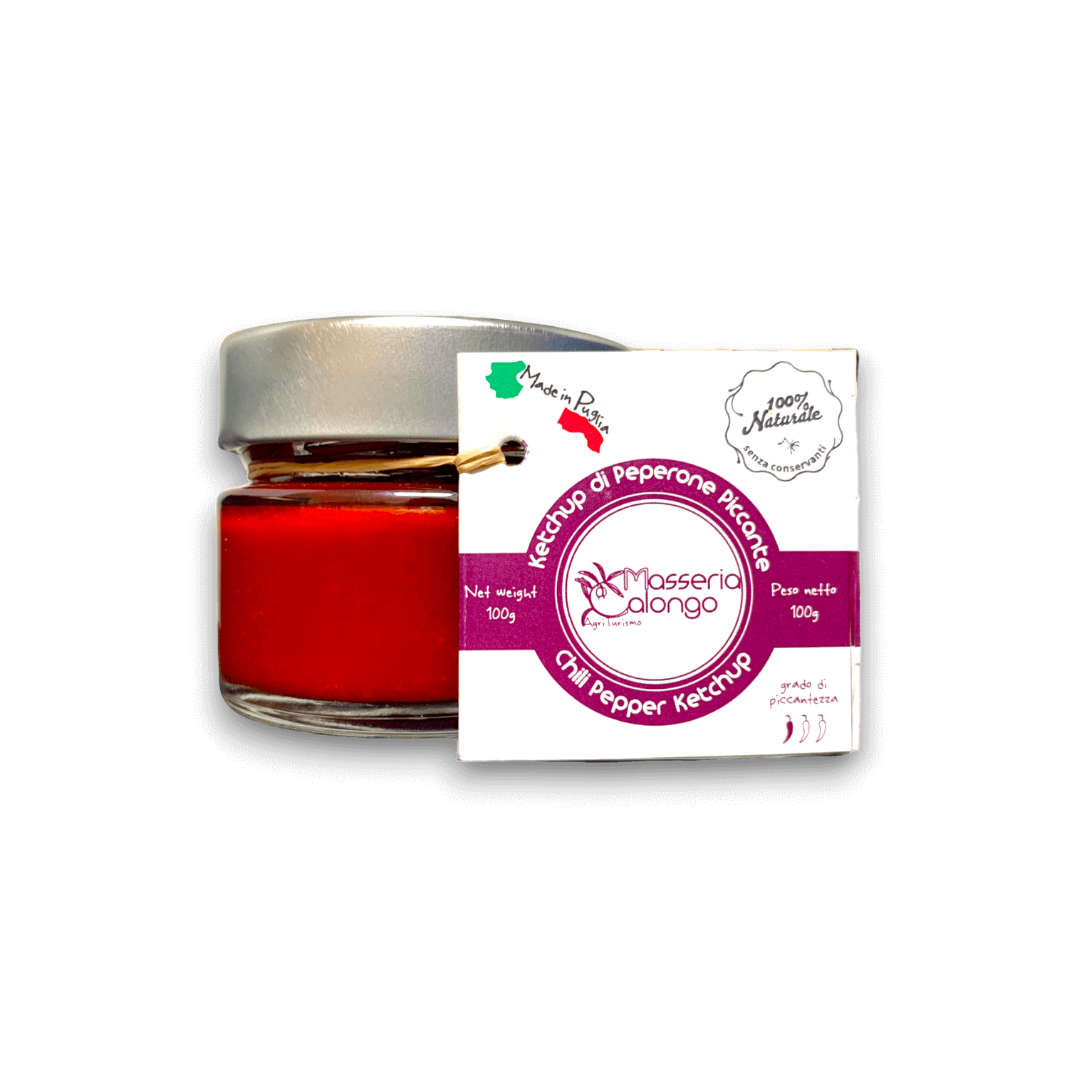 KETCHUP DI PEPERONE PICCANTE - 100 g - Vaso