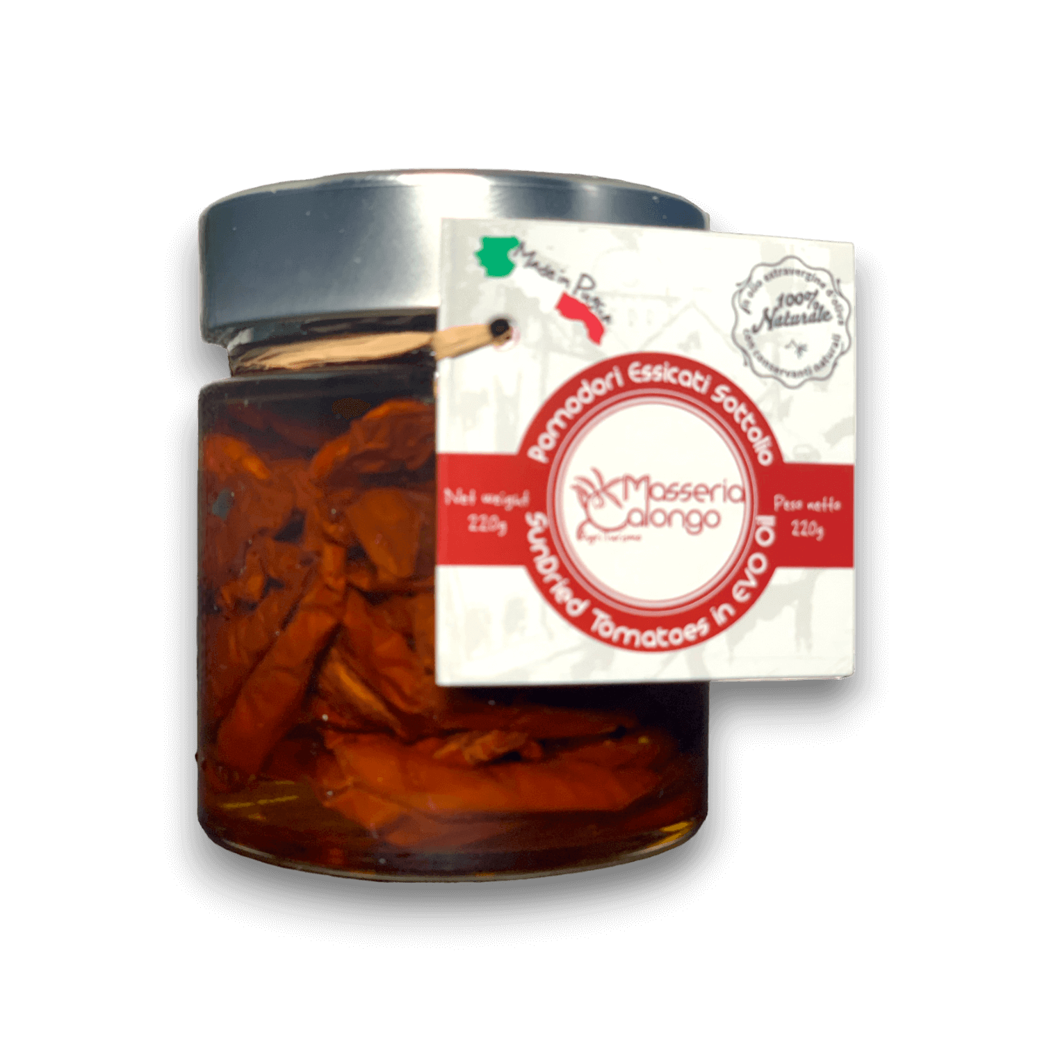 POMODORI ESSICCATI AL SOLE - IN OLIO EVO - 220 g - Vaso