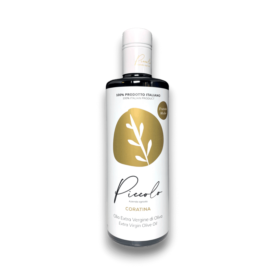 OLIO EXTRAVERGINE DI OLIVA - MONOCULTIVAR CORATINA - FRUTTATO MEDIO - 500 ml