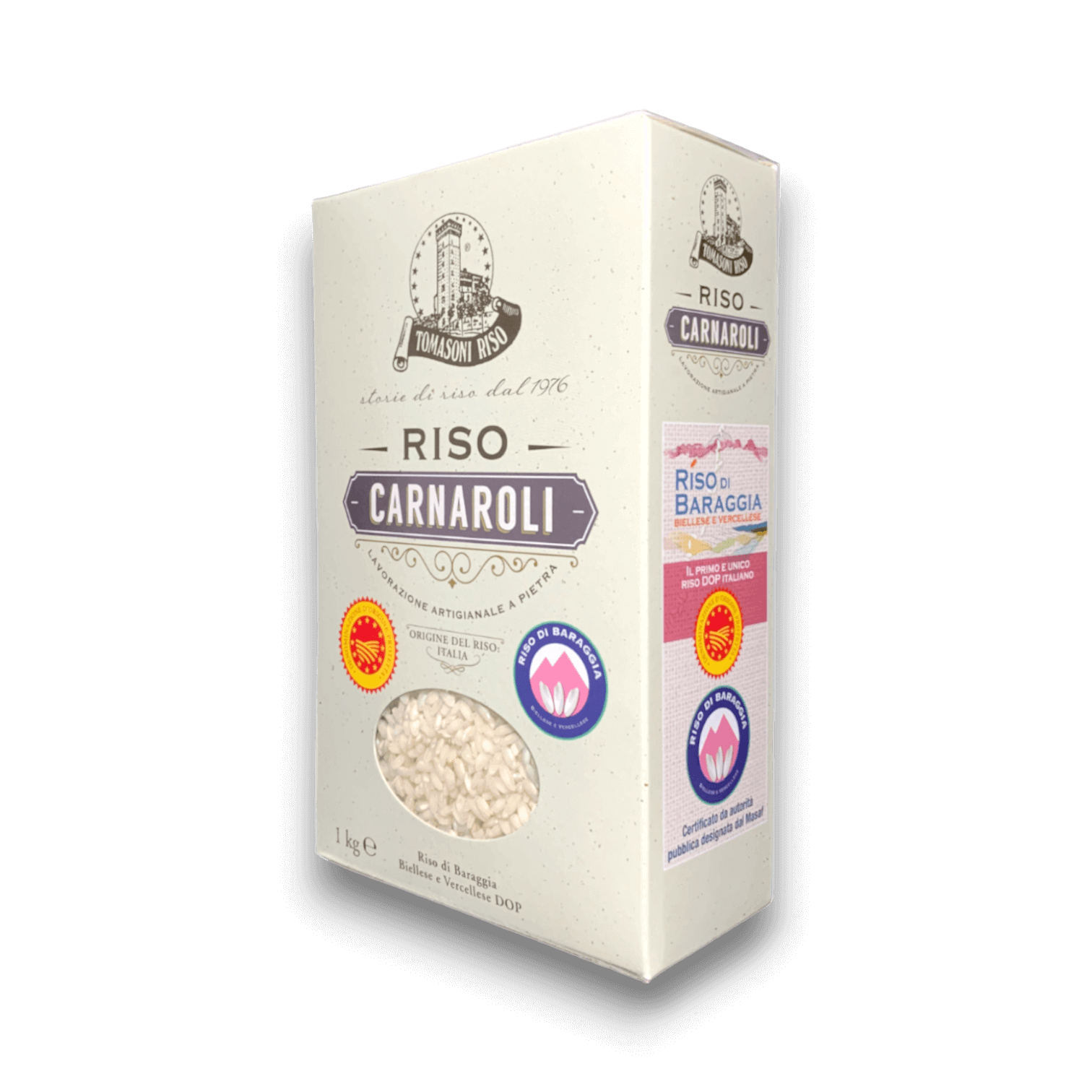 RISO CARNAROLI DI BARAGGIA BIELLESE E VERCELLESE DOP - ASTUCCIO - 1 kg - Confezione