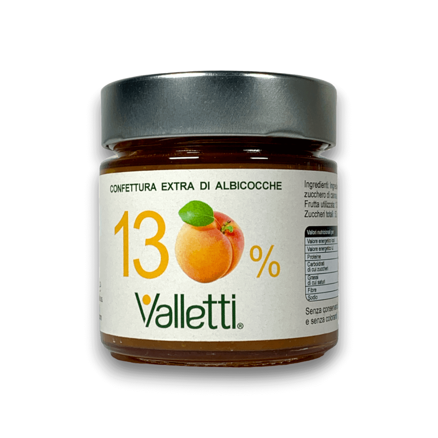 CONFETTURA EXTRA ALLE ALBICOCCHE (130%) - 250 g - Vaso