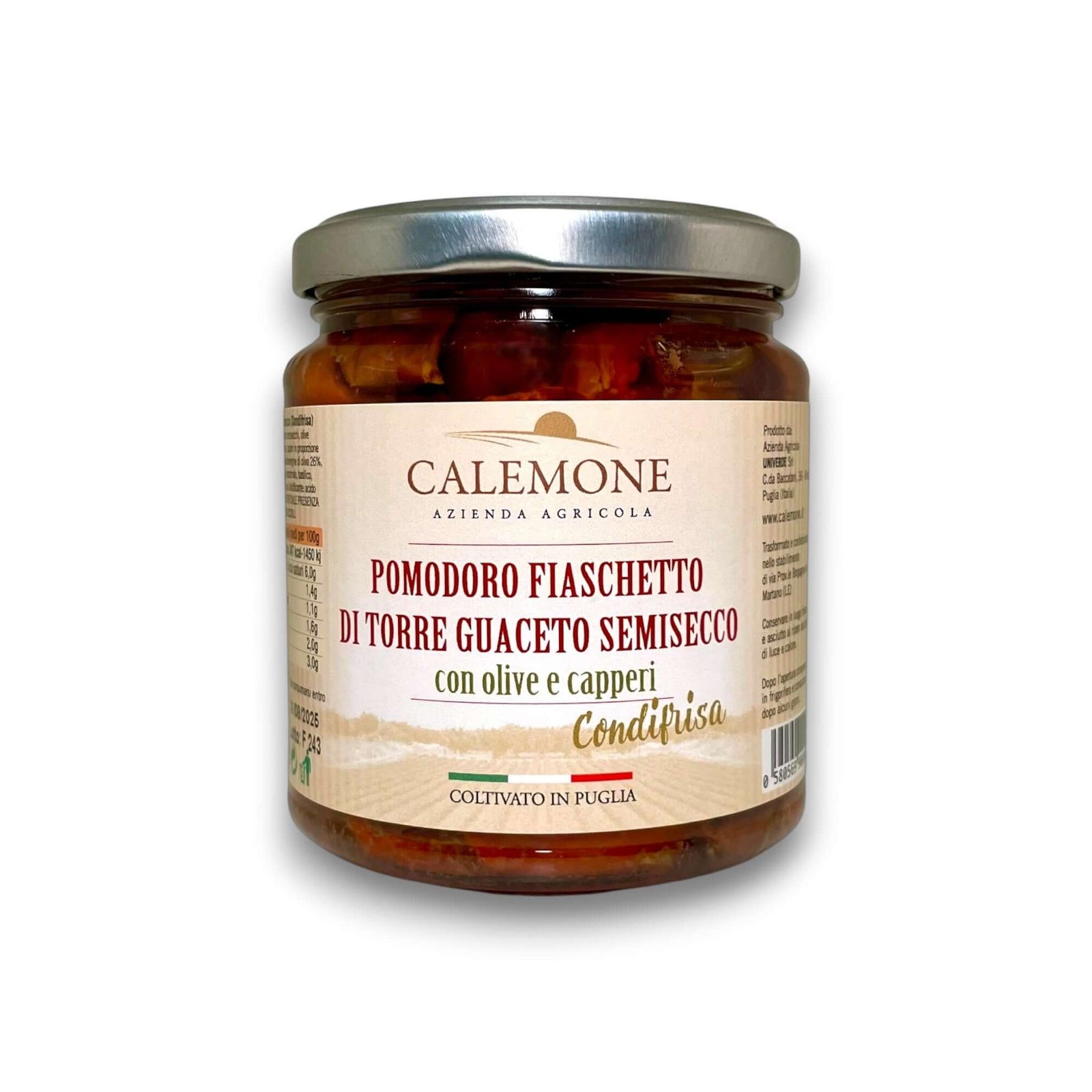 POMODORO FIASCHETTO IN OLIO EVO CON OLIVE E CAPPERI - 280 g - Vaso
